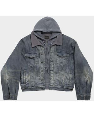 Balenciaga Layered Denim Jacket - Gray
