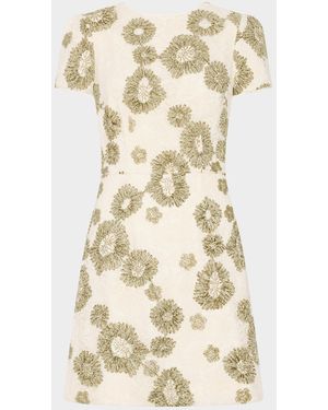 MILLY Daisy Embroidered Lace Mini Dress - Natural