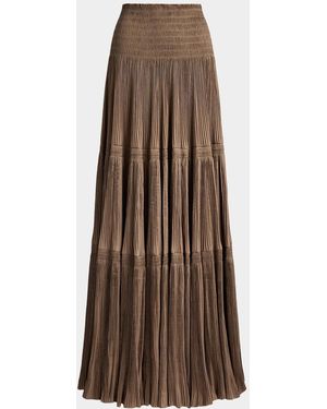 Ralph Lauren Pleated Adeena Maxi Skirt - Brown