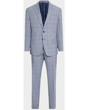Ralph Lauren Kent Hand-Tailored Glen Plaid Suit - Blue