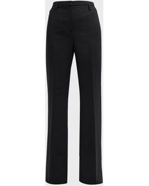 Akris Farrah Boot-Cut Mid-Rise Wool Pants - Black