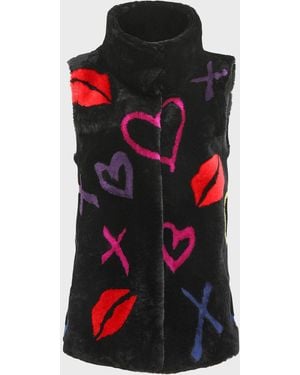 Gorski Reversible Shearling Lamb Vest - Black