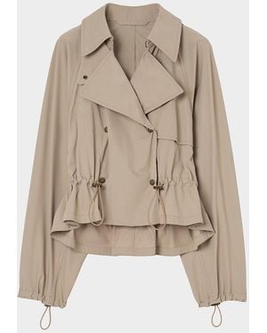 Burberry Rosewin Stretch-Nylon Double-Breasted Jacket - Natural