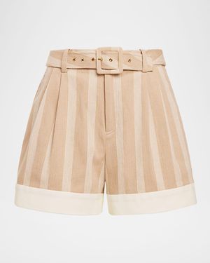 Ramy Brook Lillia Stripe Cuffed Shorts - Natural