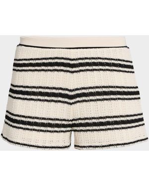 Ramy Brook Olympia Striped Crochet Shorts - Natural