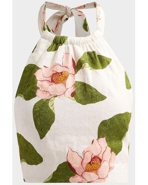 Cara Cara Dahlia Floral Halter Top - Green