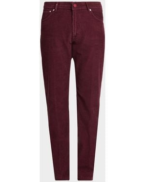 Kiton Apos;S Cotton-Blend Corduroy Slim-Fit Pants - Red