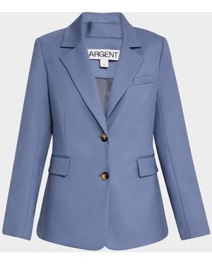 Argent Single-Breasted Seasonless Wool Blazer - Blue