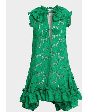 AKNVAS Nora Guipure Lace Mini Dress - Green