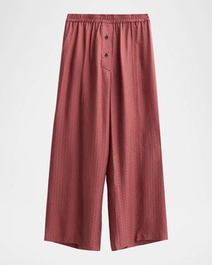 Kiki de Montparnasse Say My Name Silk Boxer Lounge Pants - Red