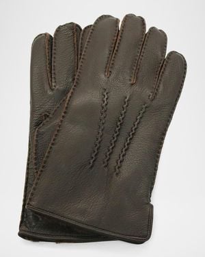 Portolano Apos;S Deerskin Leather Gloves - Gray