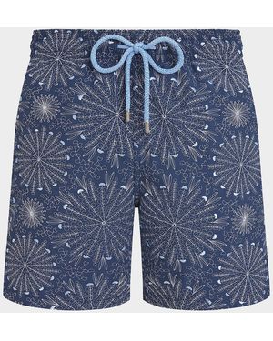 Vilebrequin Apos;S Mistral Embroidered Sea Urchin Swim Trunks - Blue