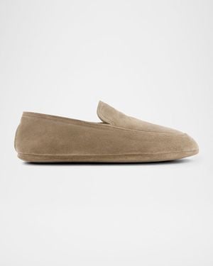 John Lobb Apos;S Kingston Suede Smoking Loafer Slippers - Natural