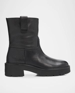 Stuart Weitzman Ren Leather Lug Sole Boots - Black