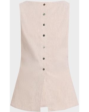 Theory Boat-Neck Cutaway Vest - Natural