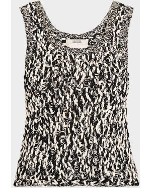 Christopher John Rogers Marled Hand Knit Tank Top - Black