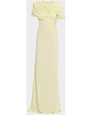Stella McCartney Long Draped Cape Cutout Gown - White