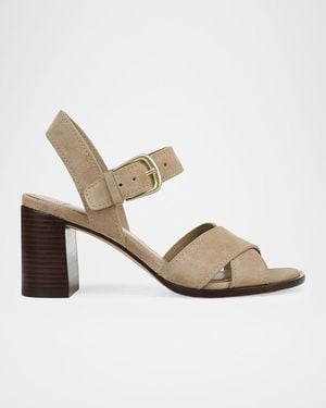 Vince 70Mm Salma Suede Block-Heel Sandals - Metallic
