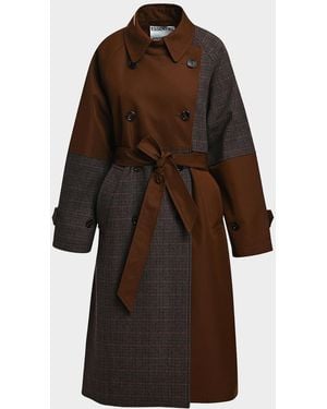 Essentiel Antwerp Kagu Patchwork Trench Coat - Brown