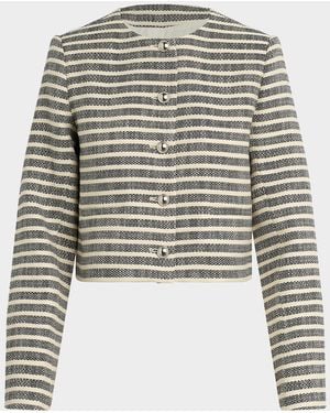 Joe & apos;s Jeans Talia Stripe Tweed Jacket - Gray