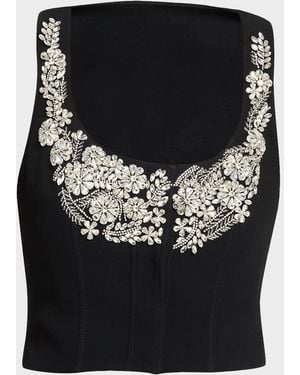 Cinq À Sept Aliana Embellished Cropped Vest - Black