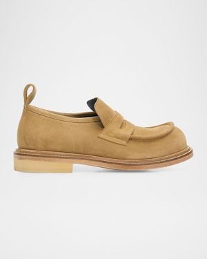 Moschino Apos;S Suede Penny Loafers - Natural