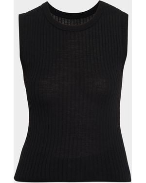 A.L.C. Mick Ribbed Wool-Blend Top - Black