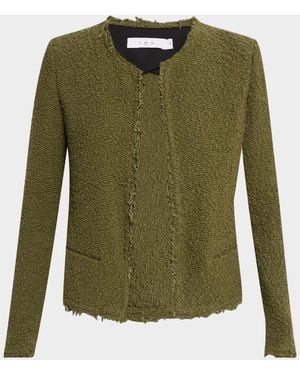 IRO Shavani Open-Front Boucle Jacket - Green