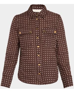 Zimmermann Dotted Cargo Shirt - Brown