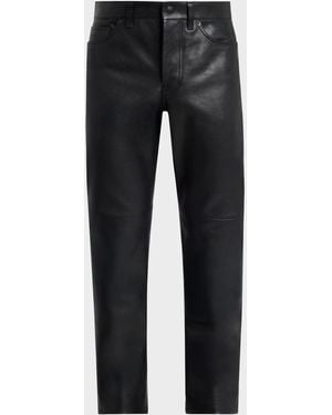 Tom Ford Apos;S Grained Leather Straight Leg Five-Pocket Pants - Black