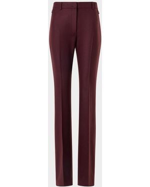 Akris Wool Stretch Flannel Bootcut Pants - Red