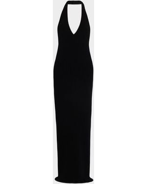 backless maxi dress floral Cream Floral Print Backless Halter Neck Maxi Dress