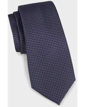 Canali Apos;S Neat Silk Tie - Blue