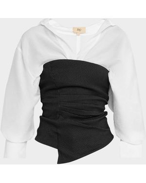 JBQ Ambria Pleated Wrap Top - Black