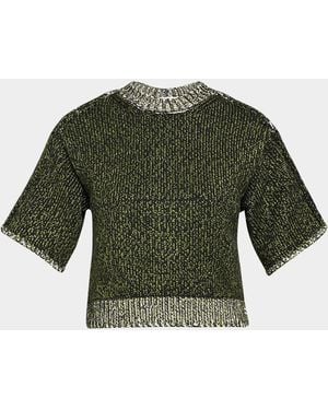 AISLING CAMPS Mouline Knit Short-Sleeve Perfect T-Shirt - Green