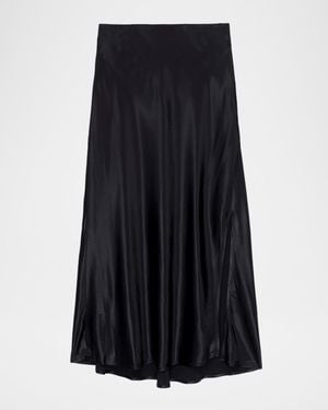 Rails Maya Satin Midi Skirt - Black