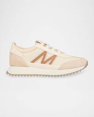 Moncler Pacey2 Suede And Nubuck Low-Top Sneakers - Natural
