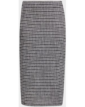 Vince Plaid Knit Midi Skirt - Gray