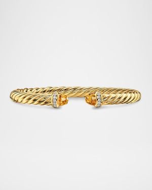 David Yurman Cablespira Flex Bracelet With Citrine And Diamonds - Natural