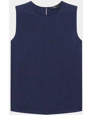 Theory Silk Straight Shell Top - Blue