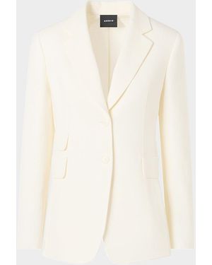 Akris Arie Double-Faced Linen-Wool Jacket - Natural