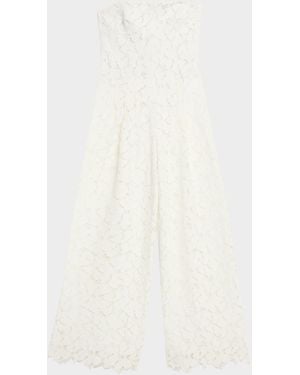 Jonathan Simkhai Rebecca Strapless Corded Lace Wide-Leg Jumpsuit - White