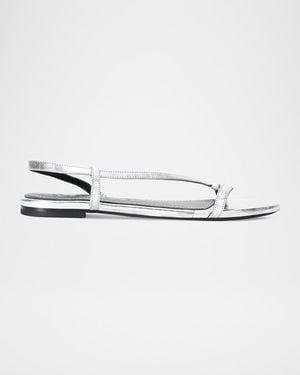STAUD Louden Metallic Leather Sandals