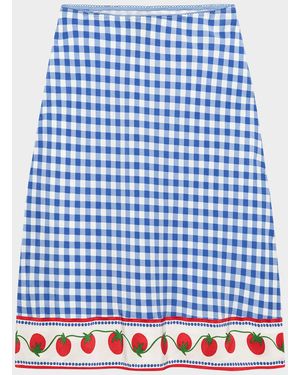 Rails X Giadzy Grazia Gingham Tomato Skirt - Blue