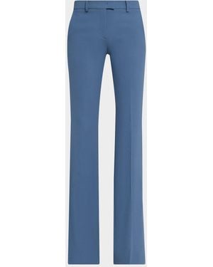 Michael Kors Haylee Flare-Leg Stretch Wool Pants - Blue