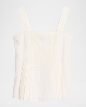 3.1 Phillip Lim Broderie Anglaise Sleeveless Top - Natural