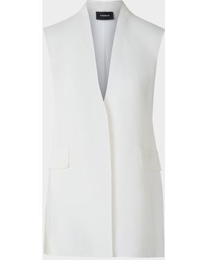 Akris Artina Long Silk Organza Vest - White
