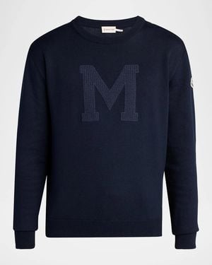 Moncler Apos;S Logo Drop Shoulder Sweatshirt - Blue