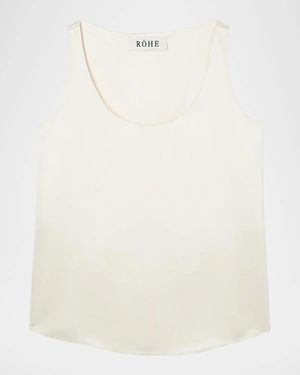 Rohe Satin Scoopneck Sleeveless Top - Natural