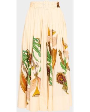 Ulla Johnson Filagree Printed Midi Skirt - Yellow